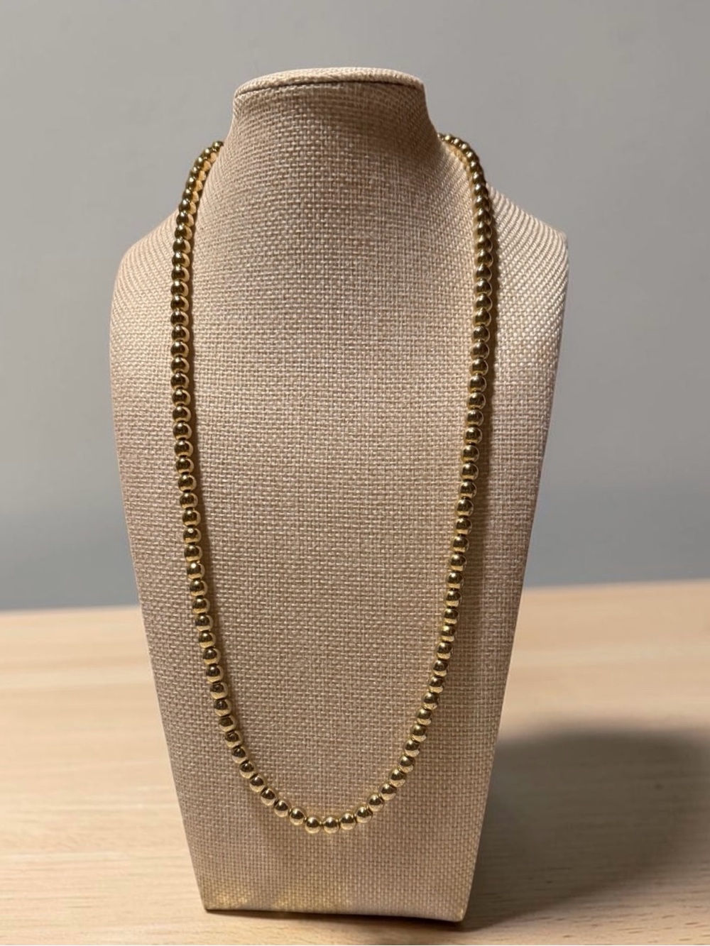 Gold Beaded Necklace - Classic Women's Jewelry